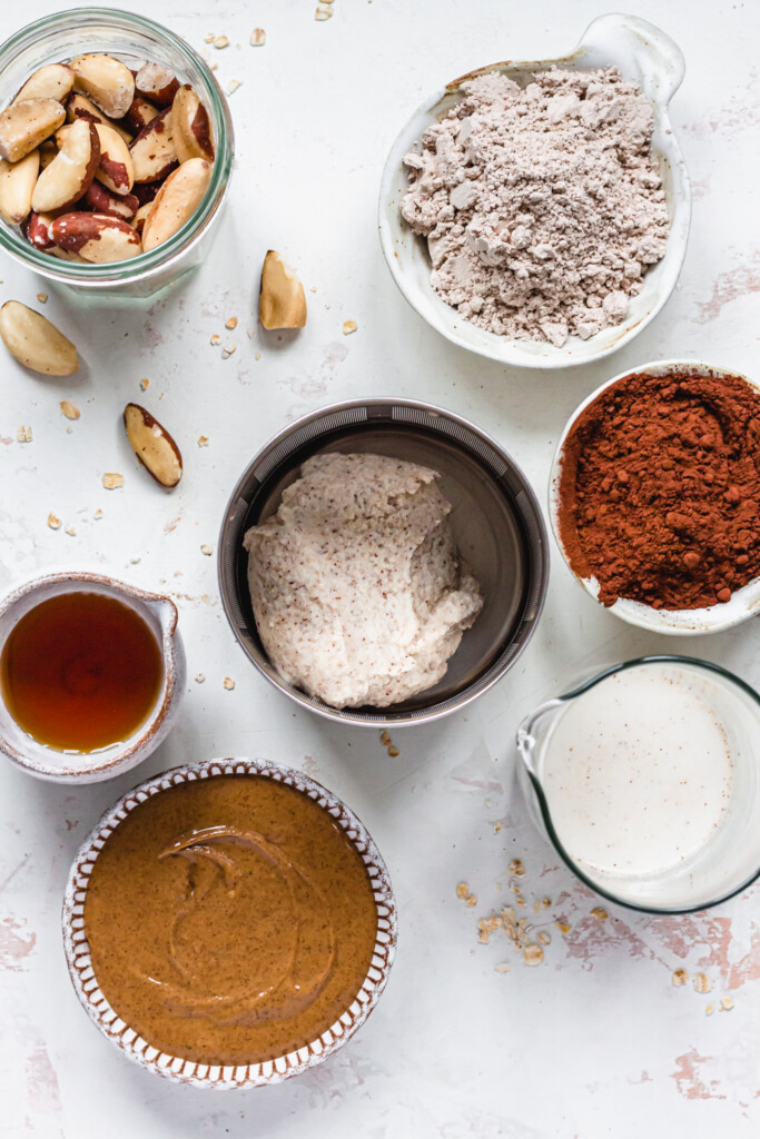 Ingredients needed to make Chocolate Brazil Nut Truffles