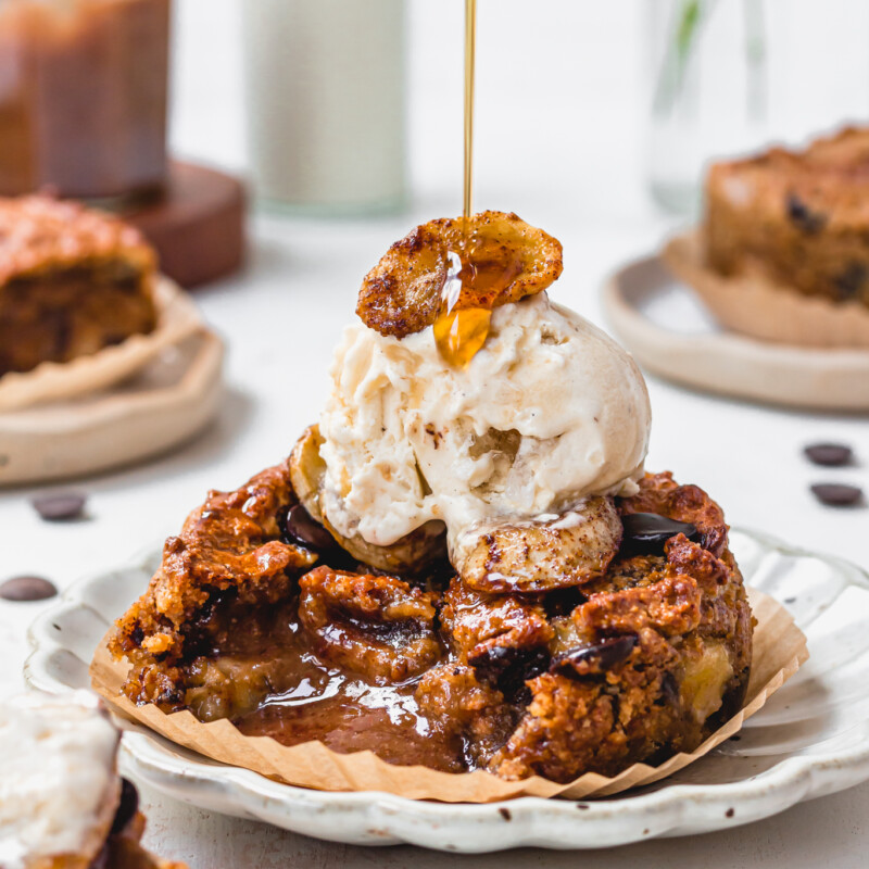 Chocolate Chip Salted Caramel Cookie Skillets - Nourishing Amy