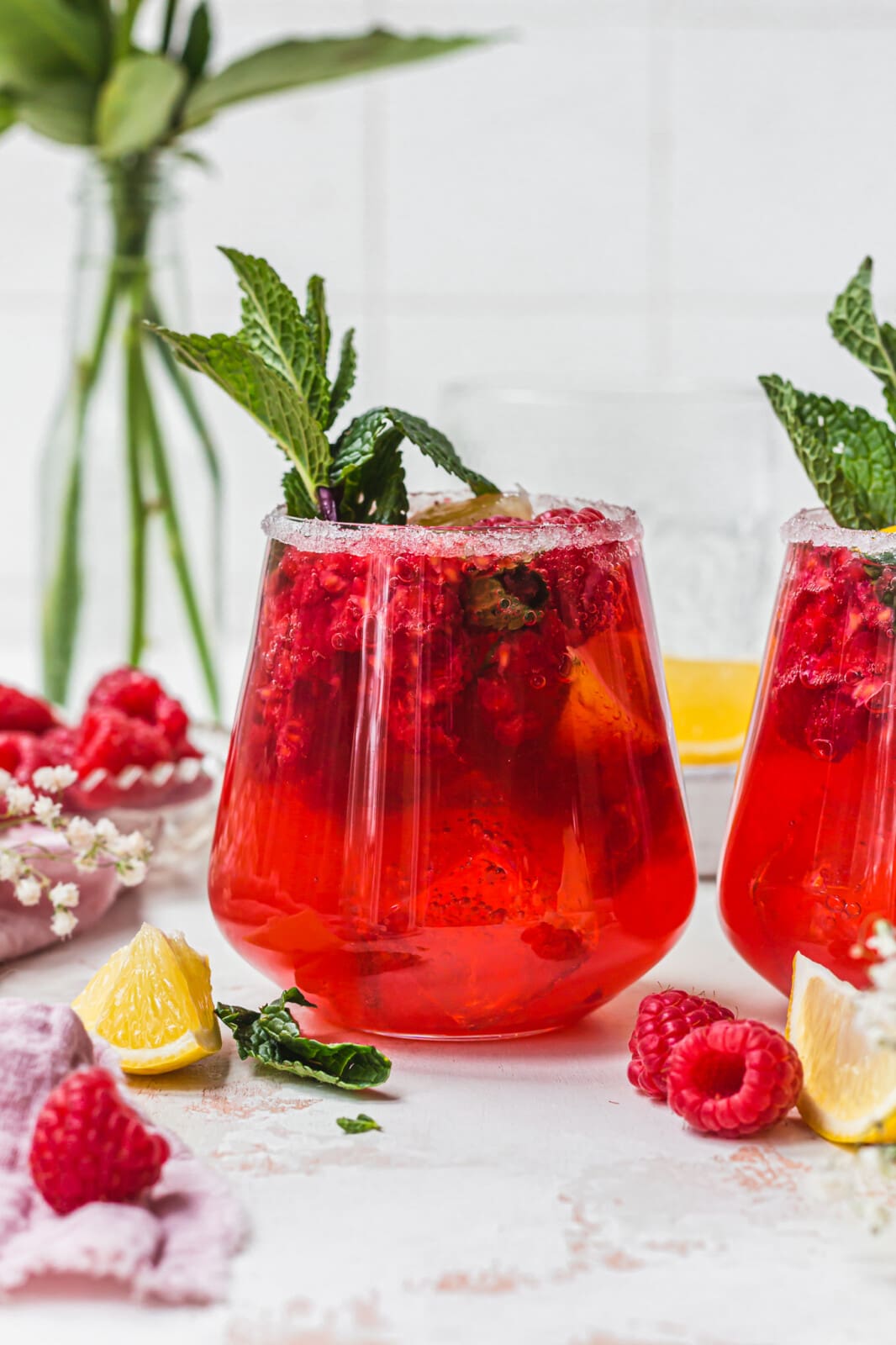 Raspberry Lemon Kombucha Mojito - Nourishing Amy