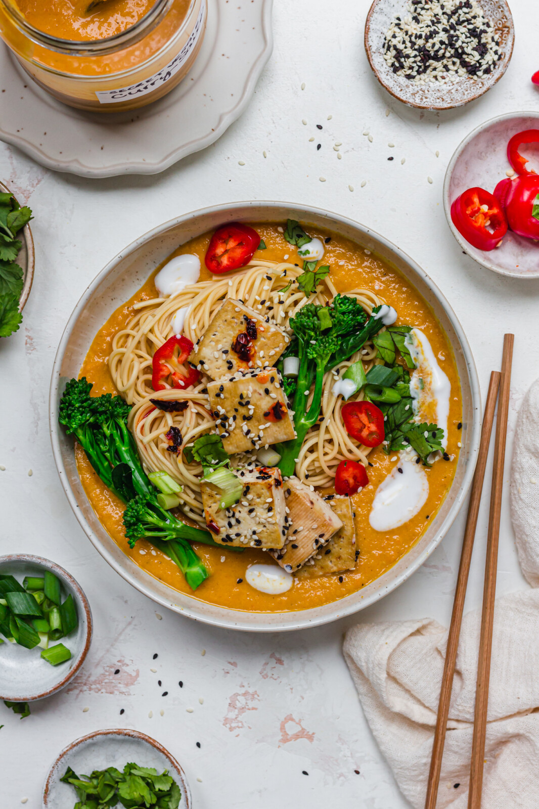 Tofu Curry Ramen Noodles (Vegan High-Protein) - Nourishing Amy