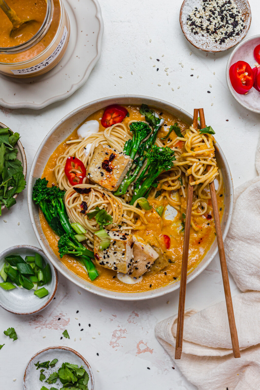 Tofu Curry Ramen Noodles (vegan High-protein) - Nourishing Amy