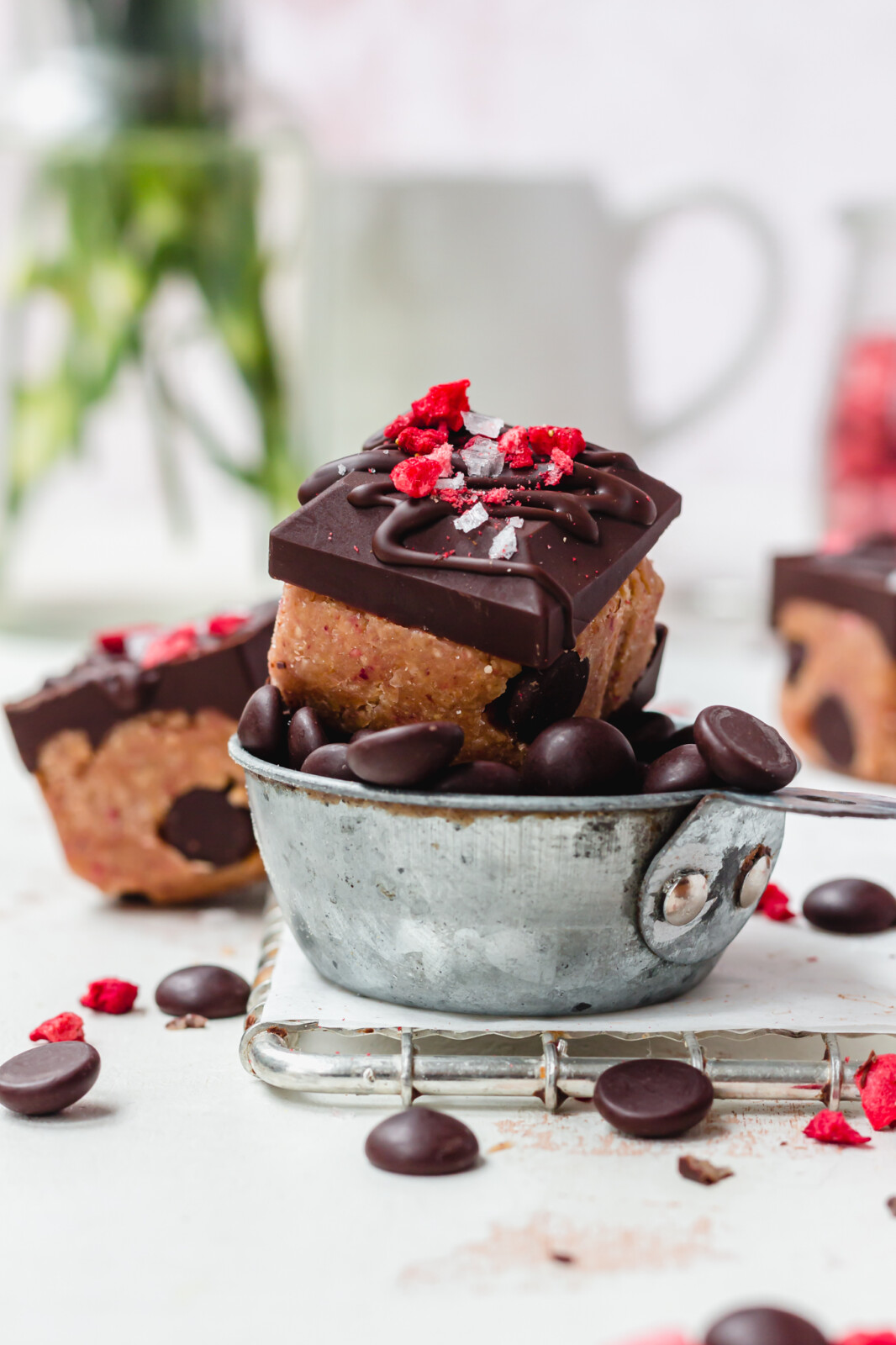 Chocolate Chip Strawberry Cookie Dough Bites - Nourishing Amy