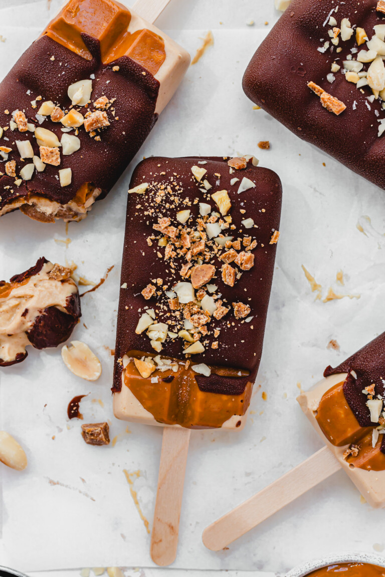 Peanut Butter Protein Magnum Ice Creams - Nourishing Amy