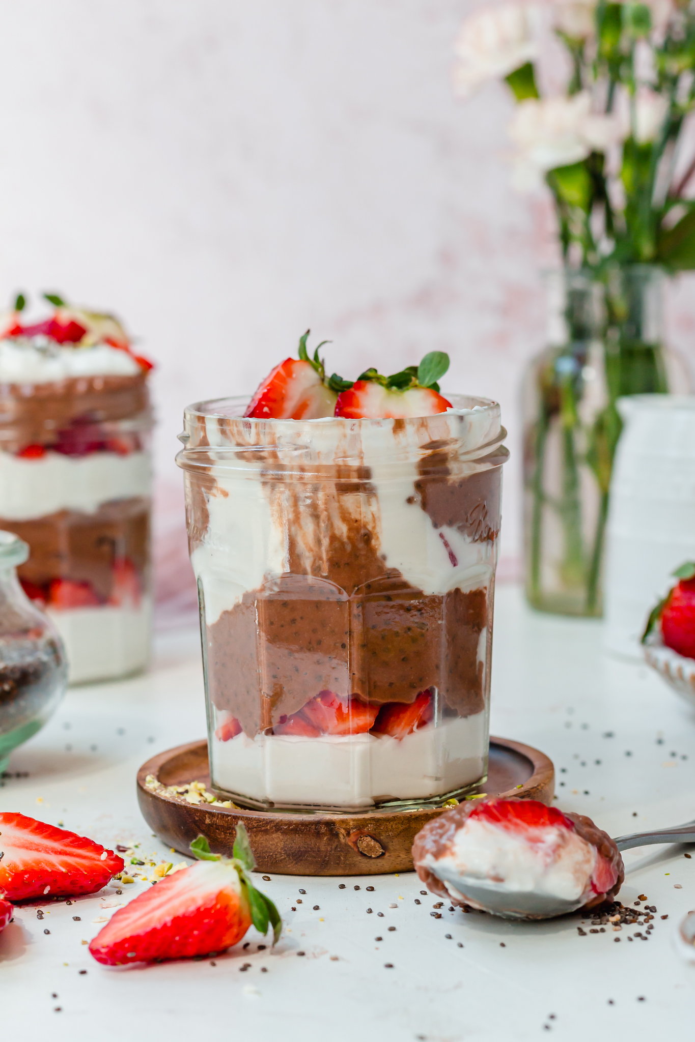 Chocolate Strawberry Chia Pudding (Vegan) - Nourishing Amy