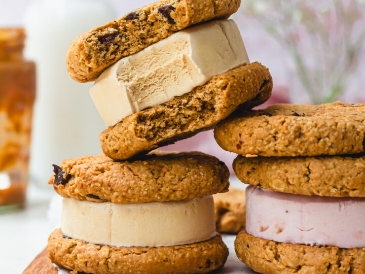 Salted Chocolate Chip Cookie & Peanut Butter Ice Cream Sandwich, 1 count, Tara's Organic Ice Cream