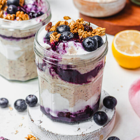 Lemon Blueberry Blended Oats (Vegan GF) - Nourishing Amy