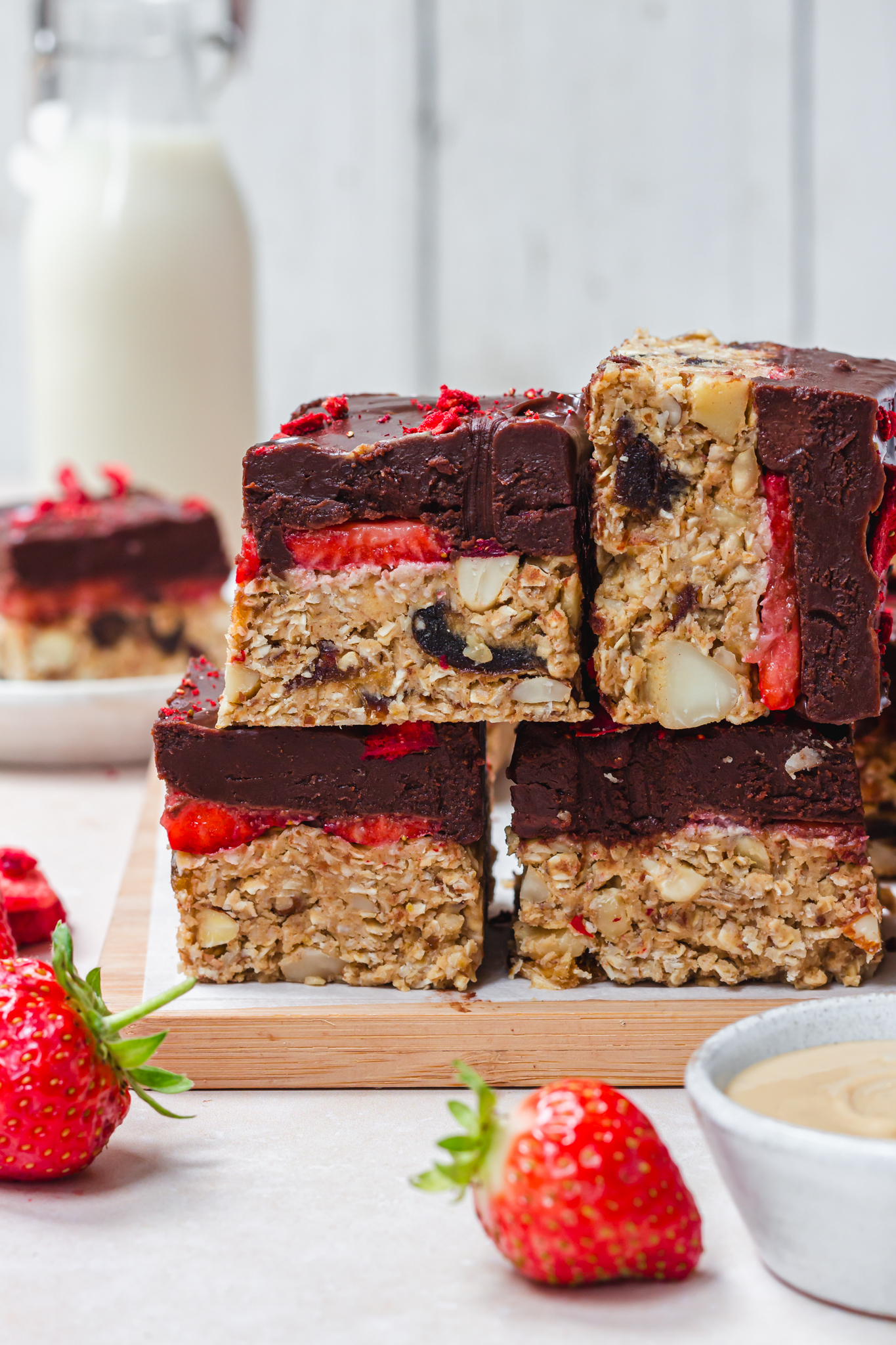 A few pieces of Strawberry Chocolate Fudge Granola Bar