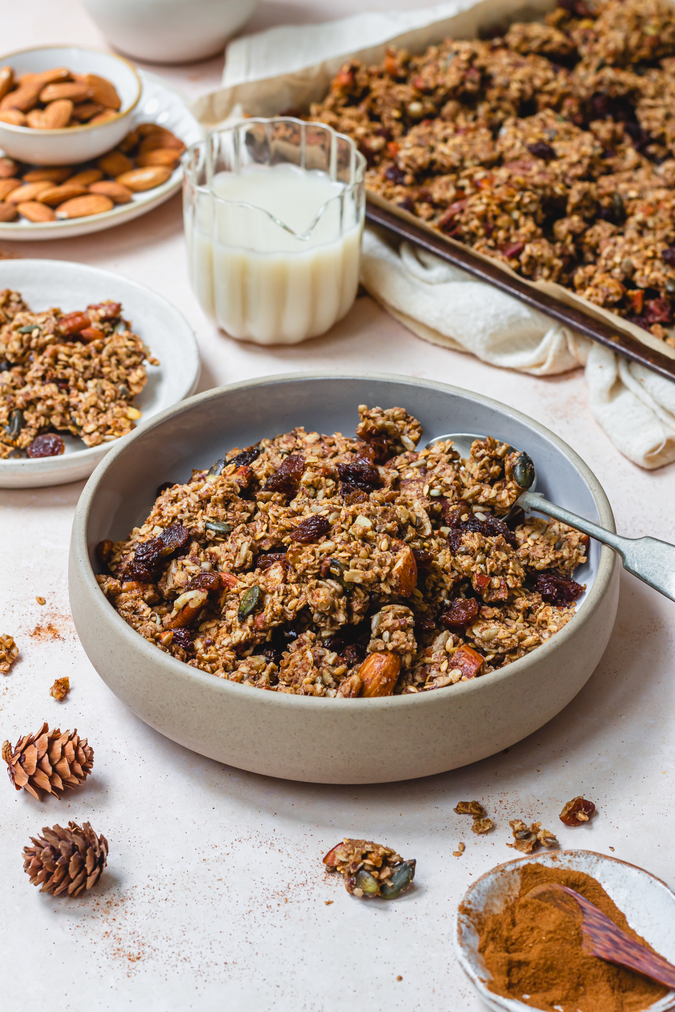 A bowl of Cinnamon Raisin Granola