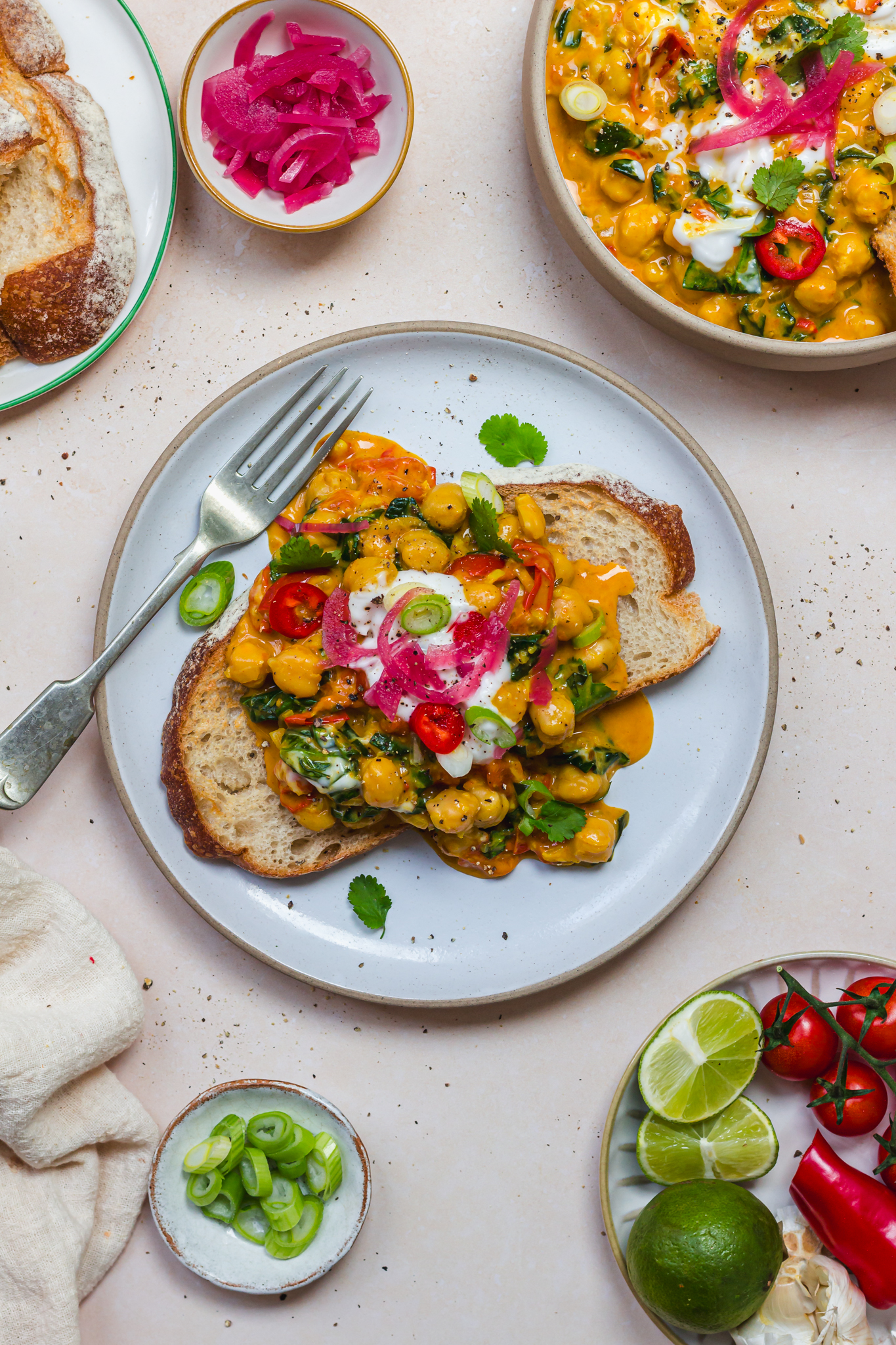 Creamy Curried Chickpeas on Toast