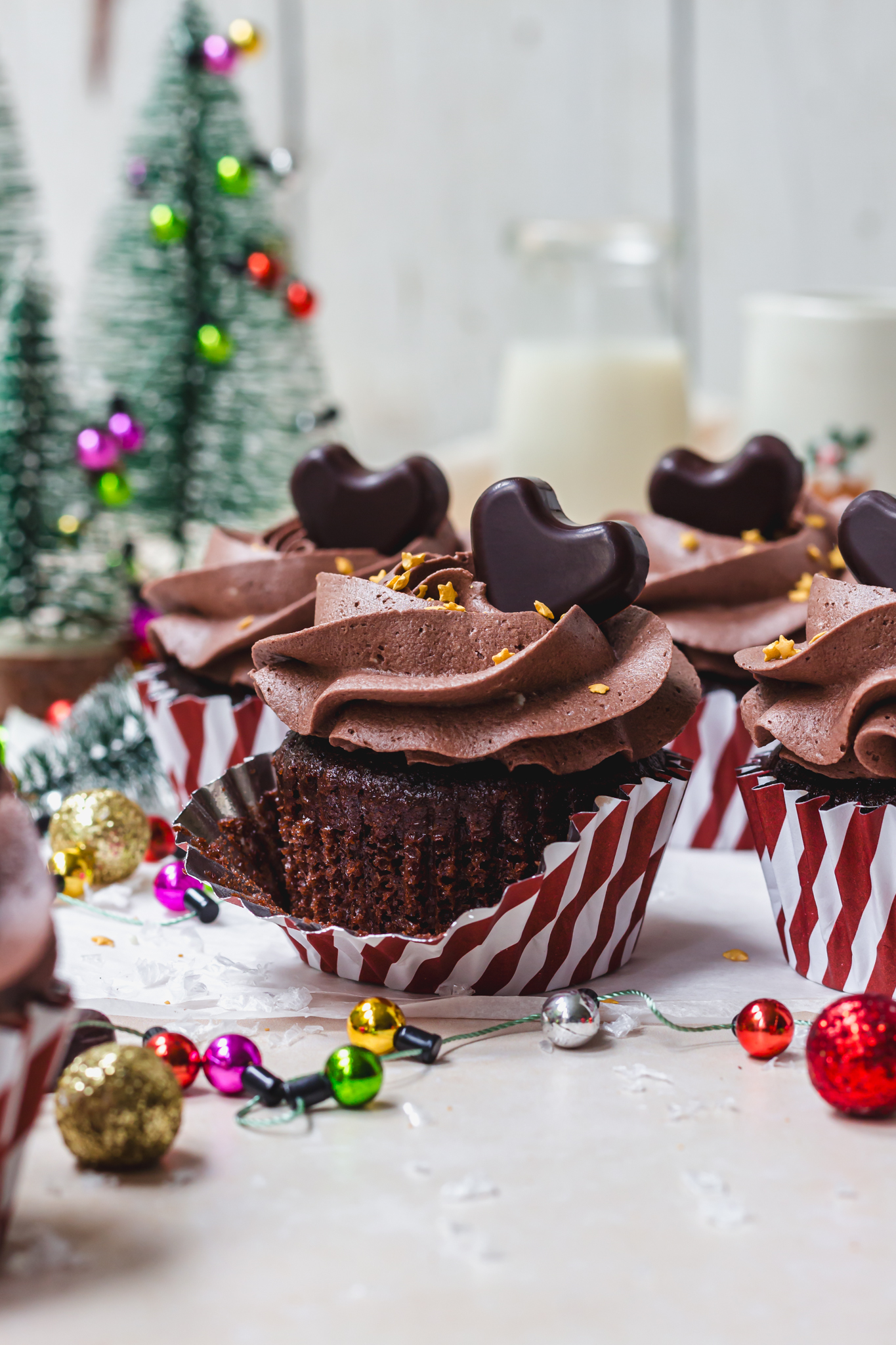 Half opened Double Chocolate Advent Cupcake