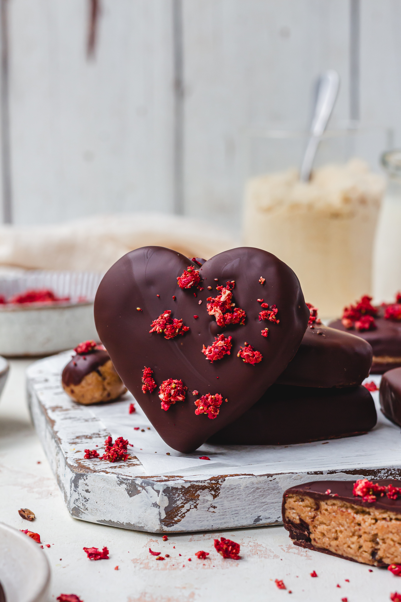 A Chocolate Protein Cookie Dough Heart