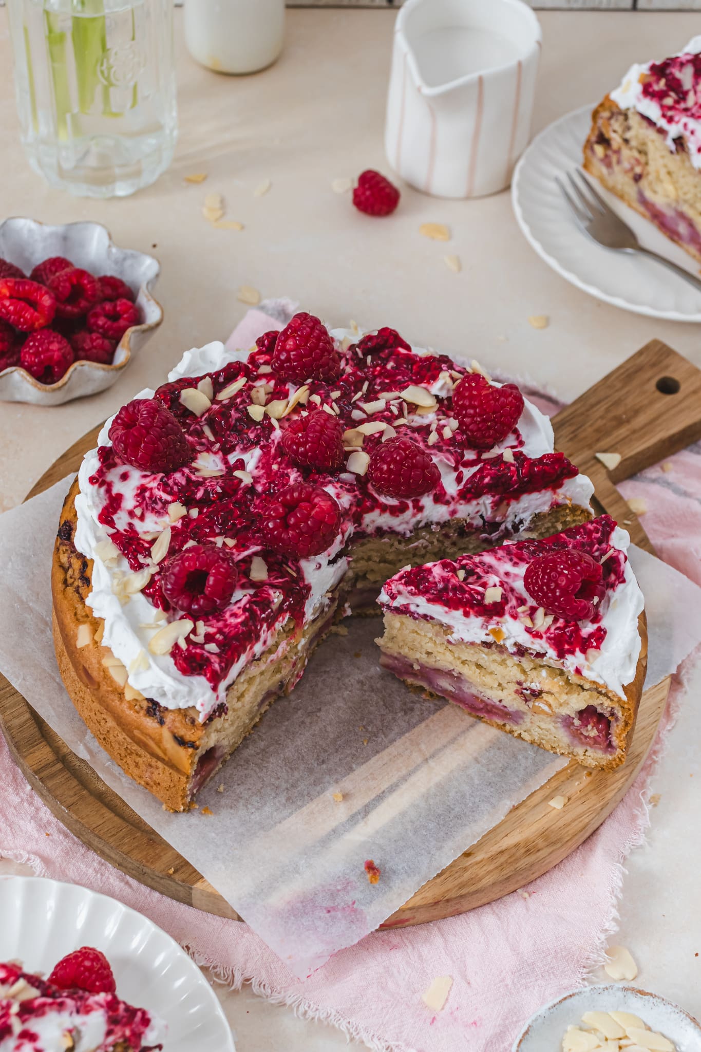 A Raspberry and Almond Cake