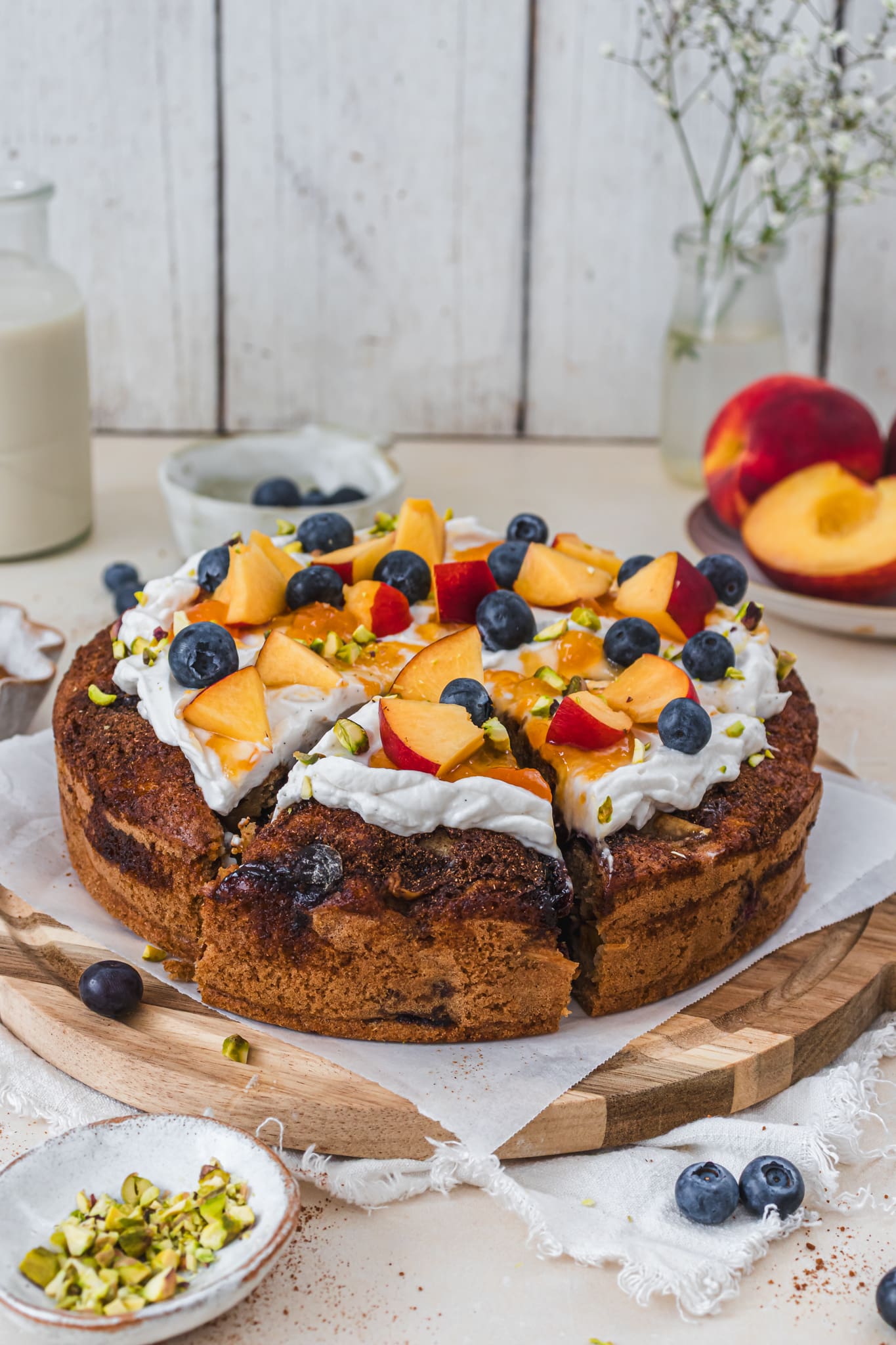 A Nectarine and Blueberry Cinnamon Cake